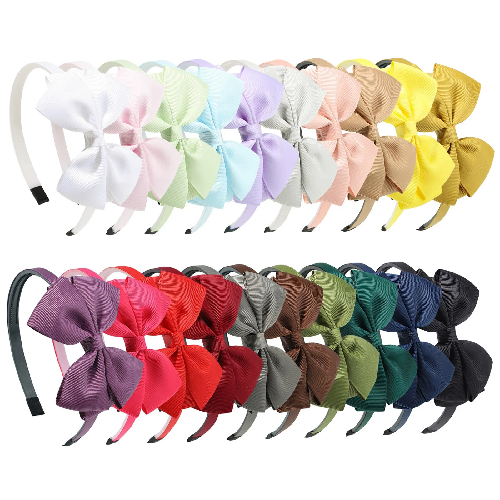 

40pc/lot Cute 4inch Grosgrain Ribbon Bow Hairbands Girls Hair Hoop Princess Hair Accessories Girls Ribbon Hair Bow Headband Kids