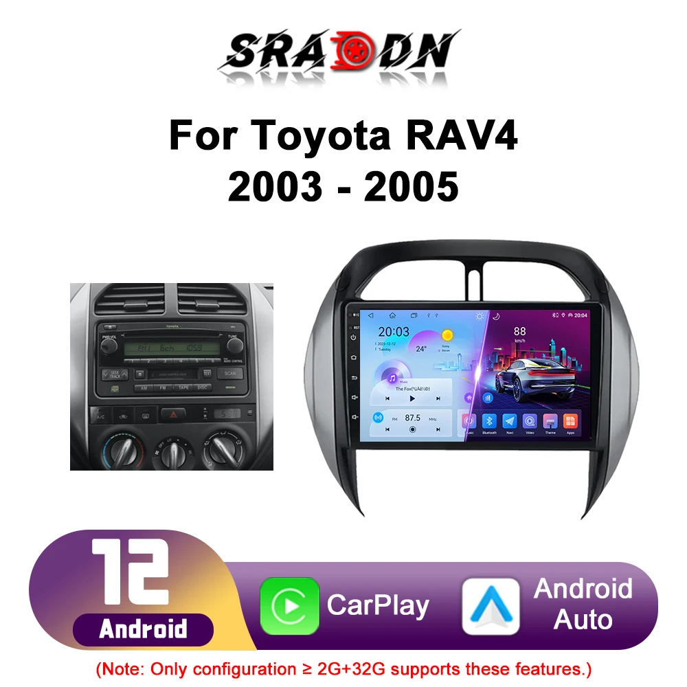 

Для Toyota RAV4 RAV 4 2003 2004 2005 автомобильный радиоприемник Android автомобильный мультимедийный плеер навигация GPS Carplay сенсорный экран авто стерео