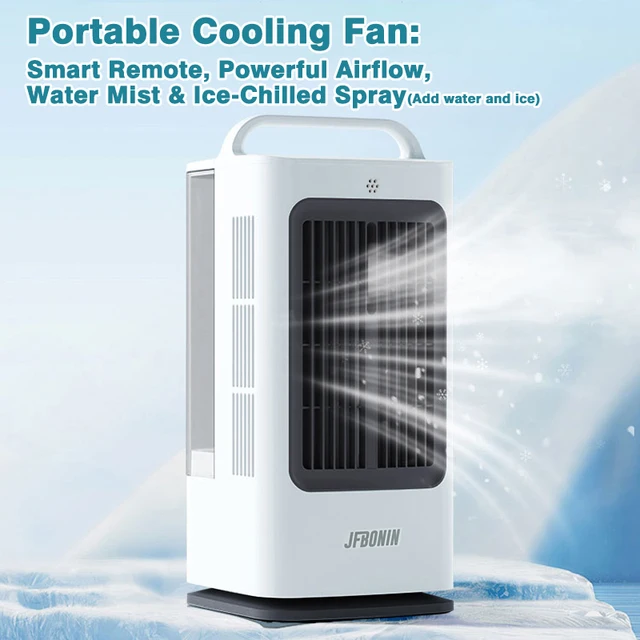Mini climatiseur portable 3-en-1 de 1700 ml avec commande tactile intelligente, oscillation à 120 degrés, 3 vitesses, pour la maison et le bureau 1