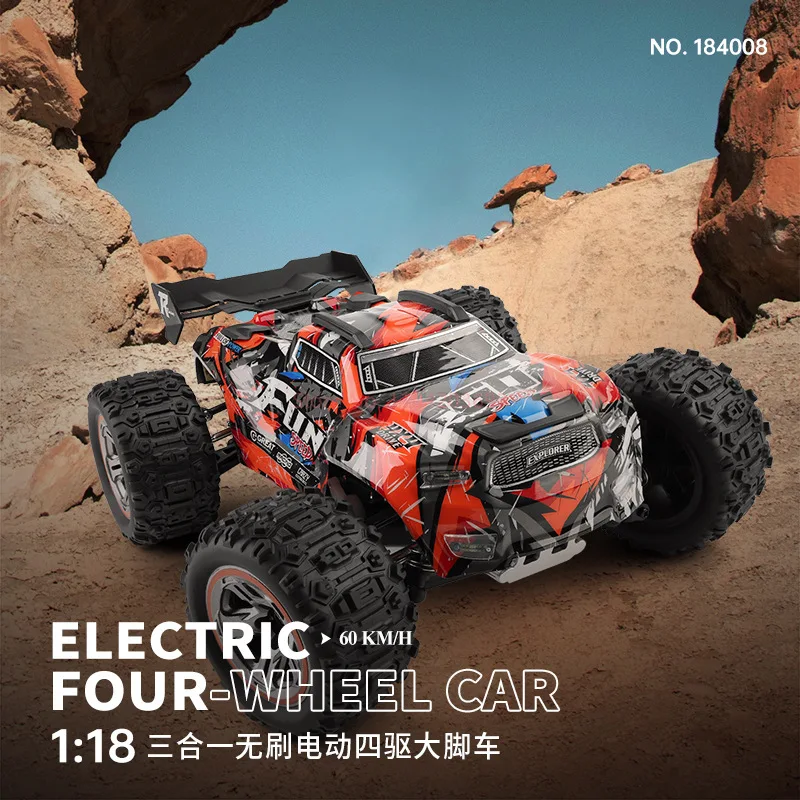 WLToys 184008 1:18 Three in One Brushless Electric 4WD Remote Control Off Road Vehicle Model Toy Christmas Gift 4
