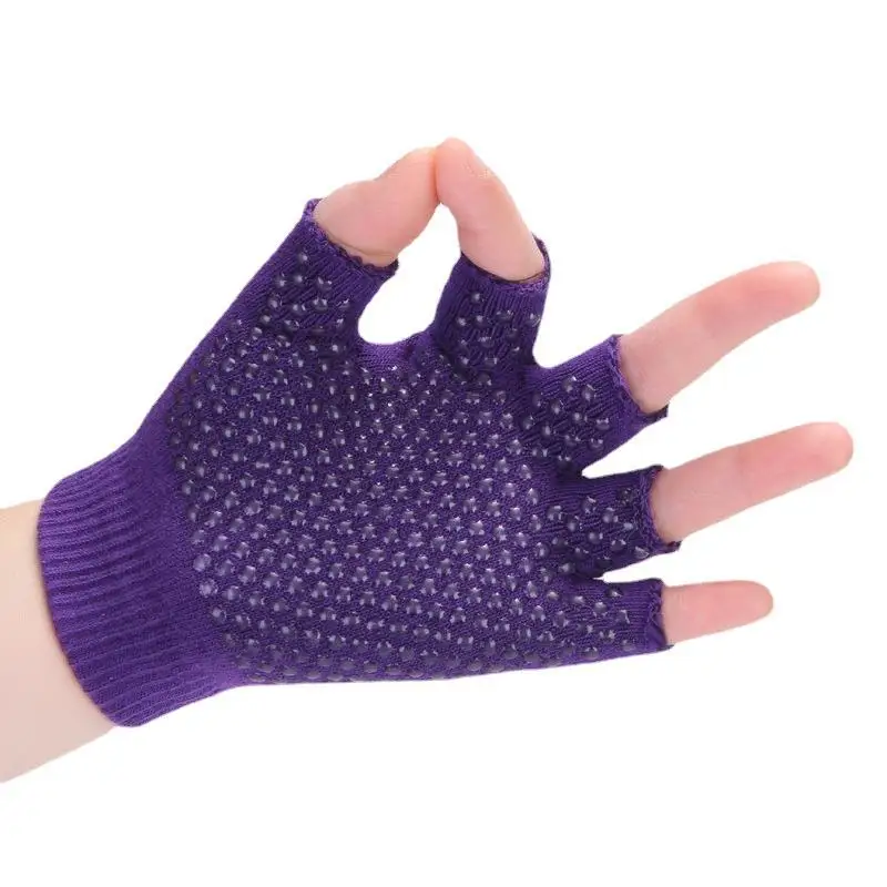 Non-slip Yoga Gloves Half Finger Open Finger Yoga Gloves Sweat Absorbent Wear Resistant Cycling Gloves 5