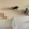 Wall Mounted Cat Climbing Shelves Cat House Cat Bridge Cat Hammock with Scratching Post and Pedals or Stairway for Kittens 3