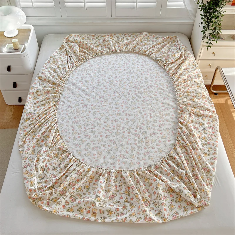 Bonenjoy 100% Cotton Bedsheet Print Fitted Sheets Bed 90/100/120/150/180/200cm Covers Home Bed Linen sabanas (No Pillowcase) 6