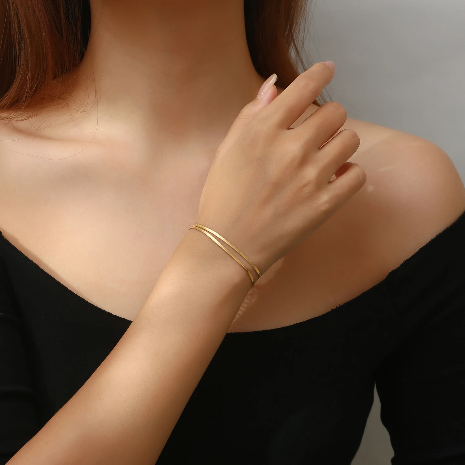 Stainless Steel Silver Color And Gold Plated Minimalism Trend Fashion Bracelet Bangle Jewelry Gift Women