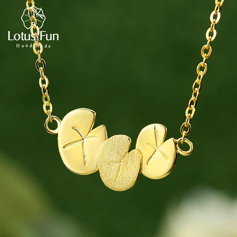 Water Lily Flower Pendant Necklace 
