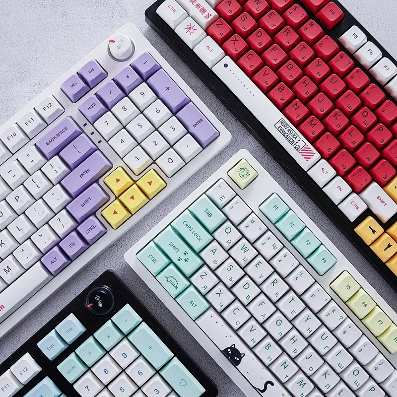 Maimooo-keycap Layout Russo para Teclado Mecânico Perfil Xda Teclas Pbt Sublimação de Corante Cereja mx 108 104 87 96 96 Chaves