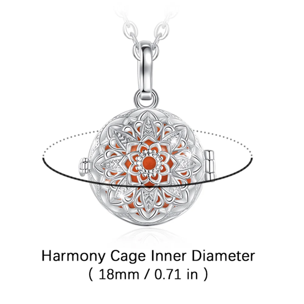 Eudora Harmony Ball 18mm Flower Cage Necklace Angel Caller Bola Pendant Pregnancy Chime Maternity Exquisite Jewelry Party Gifts 2