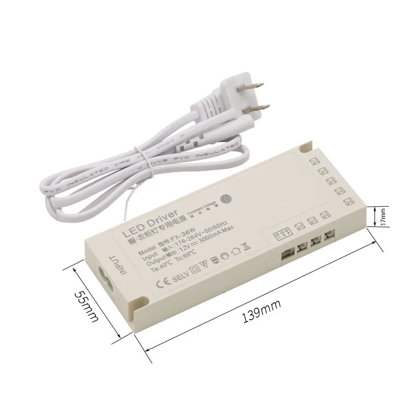 Description Picture 3 of itemLED Cabinet Light Power Supply 60w 100w 150w  Transformer 12V 24V Constant Voltage Source Adapter for LED Strip