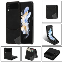 Elegant PU Leather Shockproof Phone Case with Card Slot for Samsung Z Flip 7 (Black)