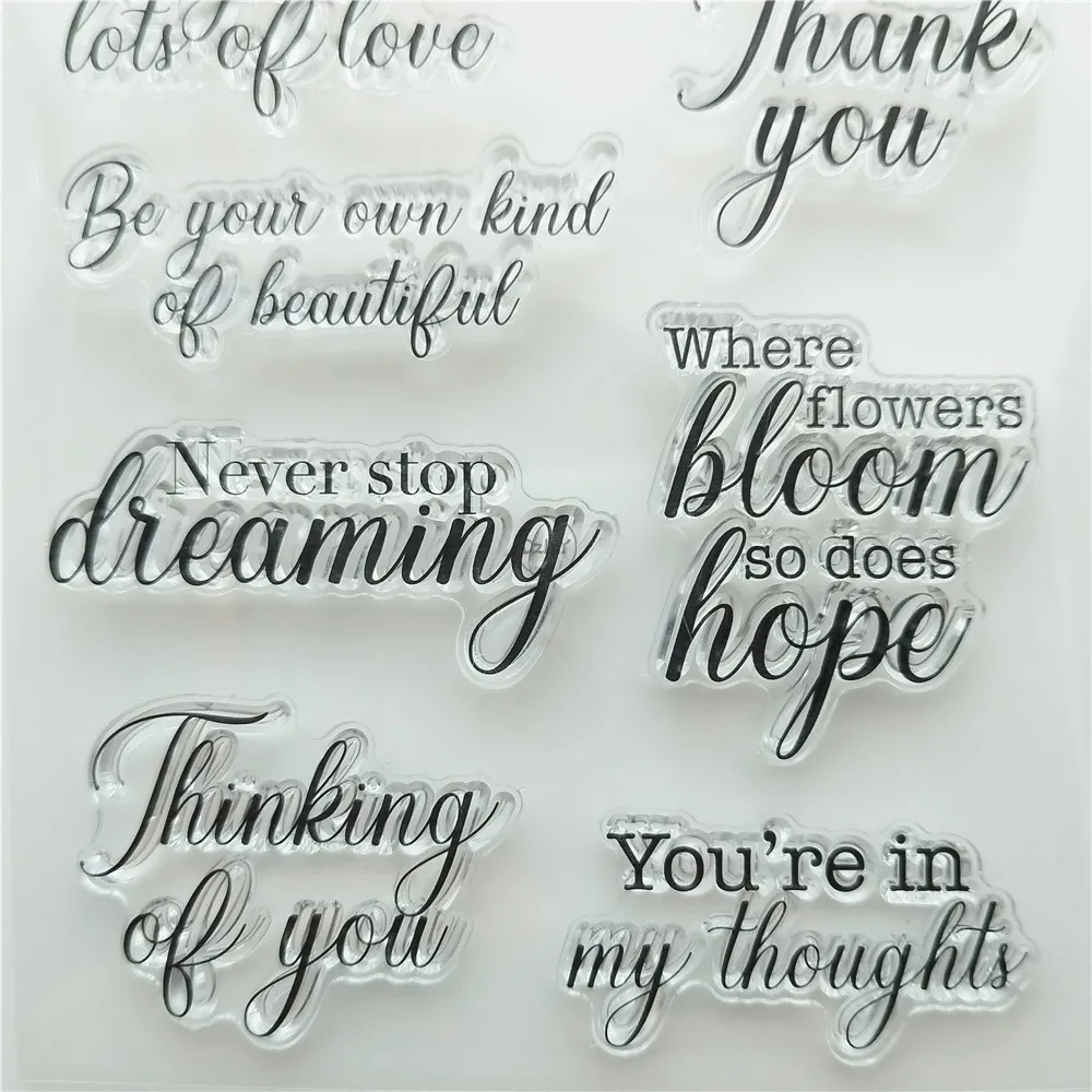 DzIxY Words Happy Birthday Clear Stamps for Card Making Scrapbook Crafts Supplies Silicone Seals Ink Pad Transparent Stencils clear stamps clear rubber stamps