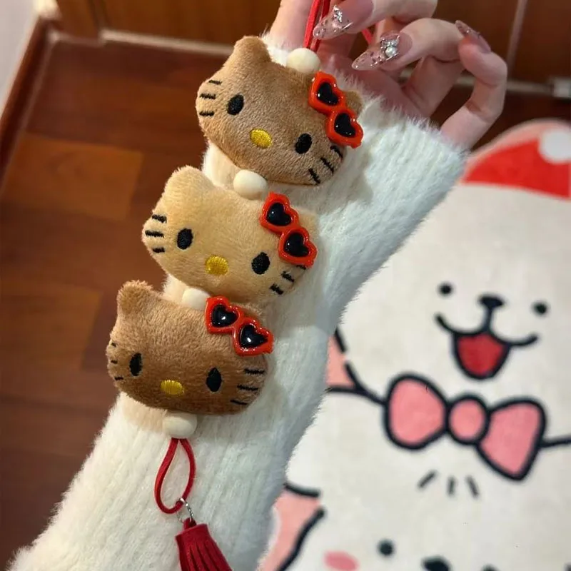 Kawaii Sanrio Hello Kitty Christmas Plush Backpack Pendant Cute Cartoon Keychain Decoration Stuffed Doll Girls Birthday Gift 5