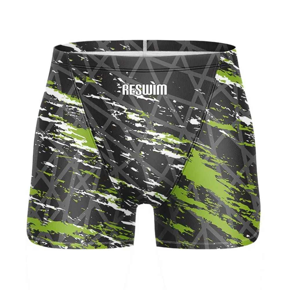 Summer Men's Swim Jammer Swimsuit Shorts Swimming Surfing Trunks Beach Tights Shorts Quick Dry Surf Pantalones Jammers Swimwear