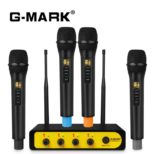 4 Channel Uhf Wireless Microphone System  Karaoke System Wireless  Microphone - Uhf 4 - Aliexpress