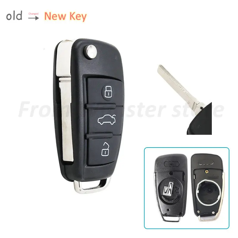 자동차 키 케이스, 아우디 A1 A3 A4 2006 A6 A6L Q2 Q3 Q7 올로드 RS4 TT 키 포브, 자동차 키 쉘