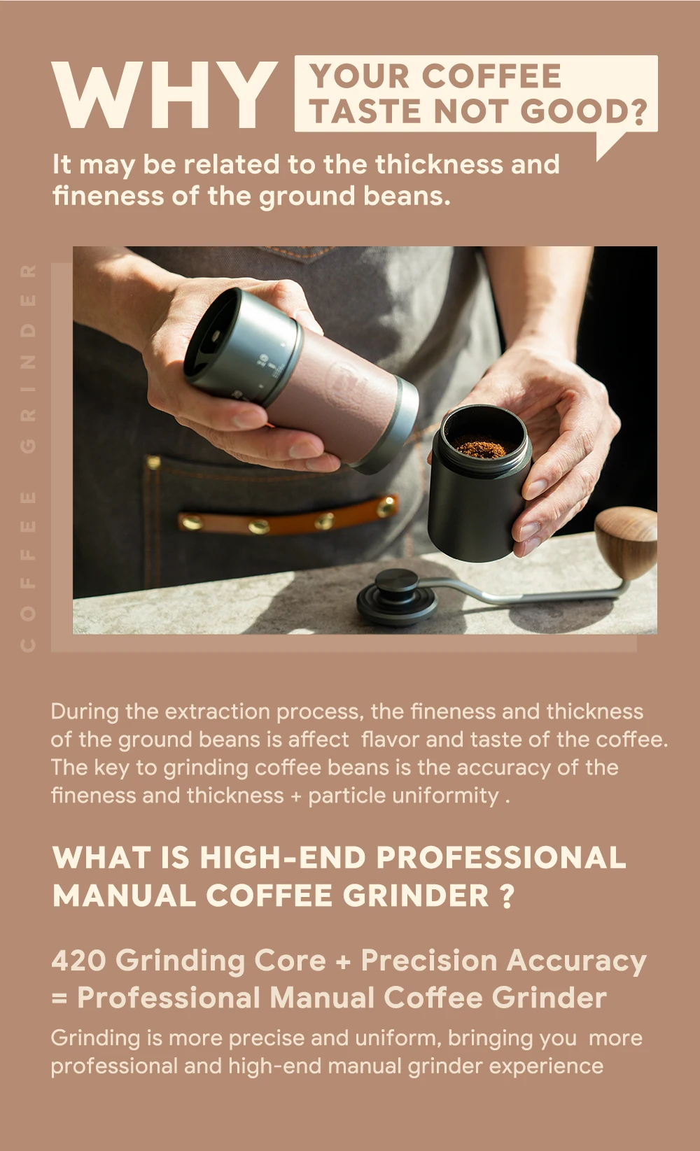 i Cafilas manual coffee grinder portable mill 420stainless steel 30g Coffee Power Titanium plating burr 7 S93394d65b4e84c8c9c40156d275ceddcq i Cafilas manual coffee grinder portable mill 420stainless steel 30g Coffee Power Titanium plating burr
