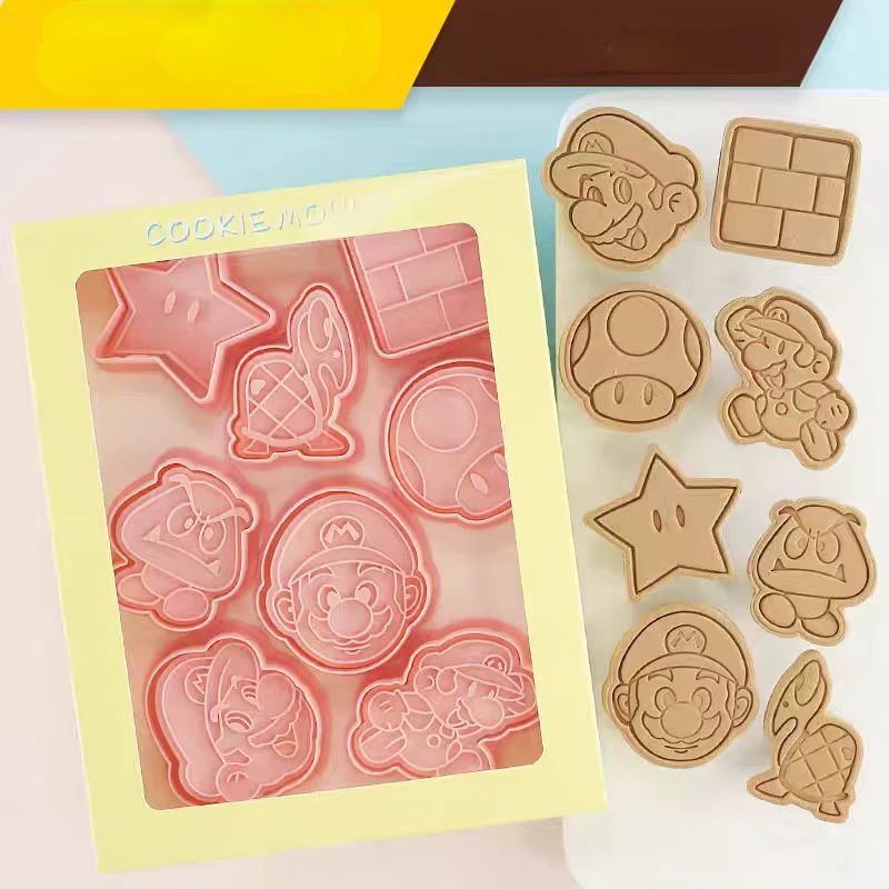 

6pcs/set Super Mario Bros Cookie Mold Cookie Biscuit Mold Plastic Cartoon 3d Baking Accessories Japanese Anime Birthday Gifts