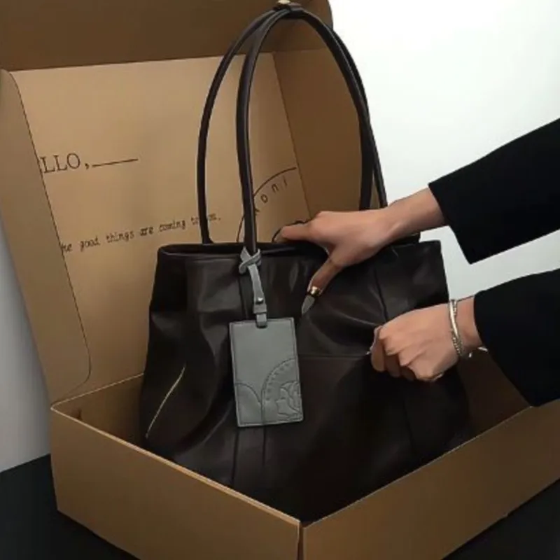 JIAERDI Vintage Coffee Shoulder Bags Handbag Women Large Capacity Shoulder Underarm Bag Wallets Ladies Retro Y2k Bags Aesthetic