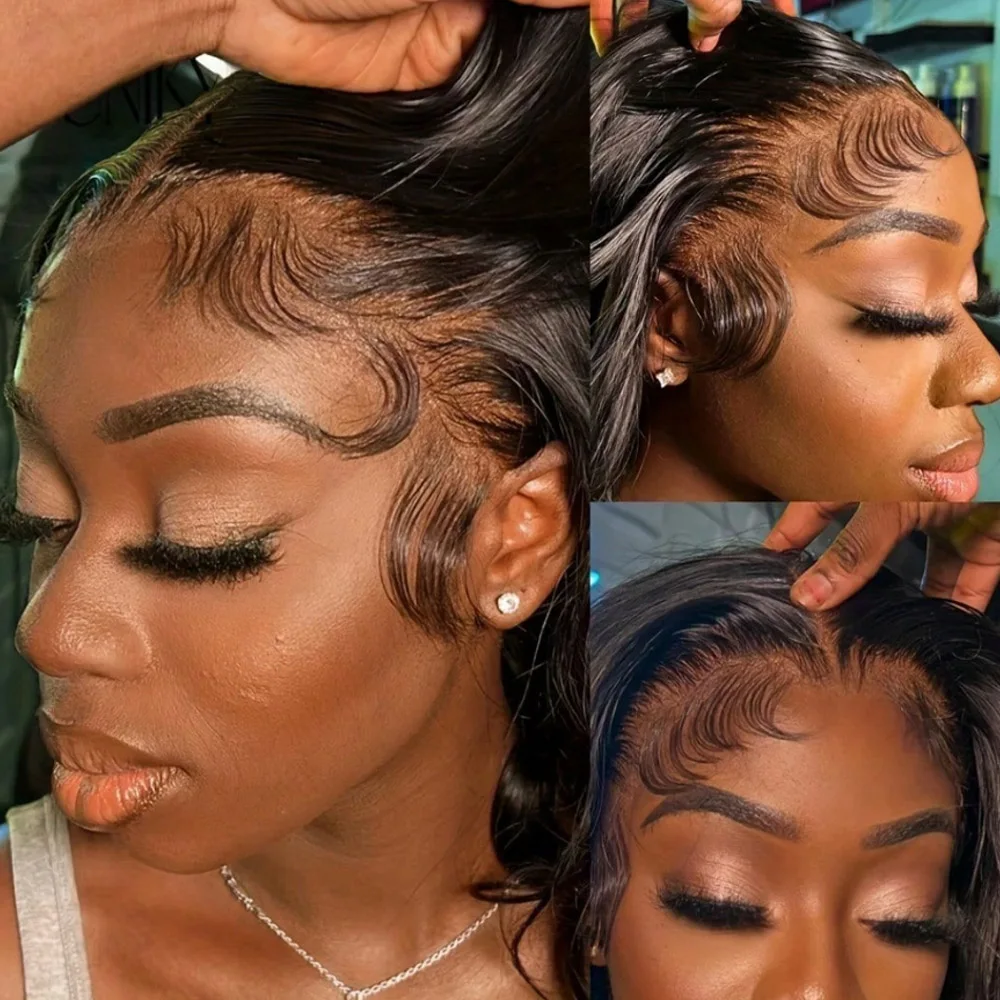 16Inch13x4 Body Wave Lace Front Human Hair Wigs for Women HD Transparent Brazilian Lace Frontal Wig Closure Lace Wig Pre Plucked