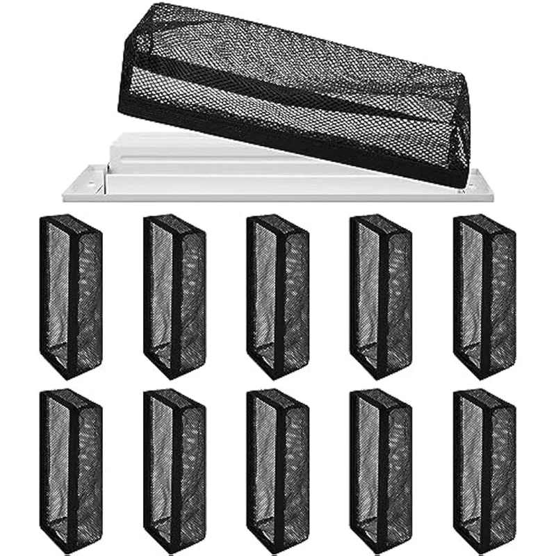 12Pcs Floor Register Trap Cover Vent Screen For Home Mesh Elastic Band Filter Floor Air-Vent Mesh Cover,4 X 10Inch Easy To Use 5