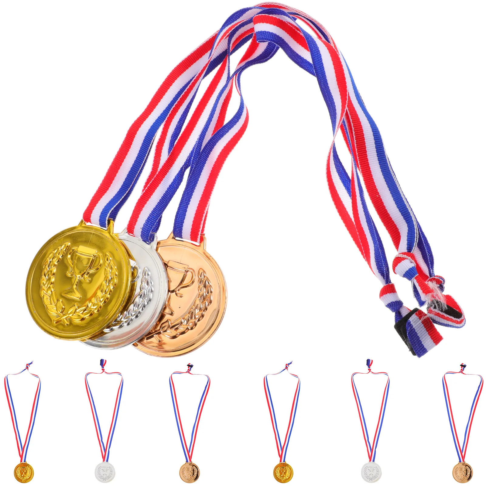 

9 Pcs Prize Children's Medal Toys Ribbon Sports Participation Medals Cloth Metal