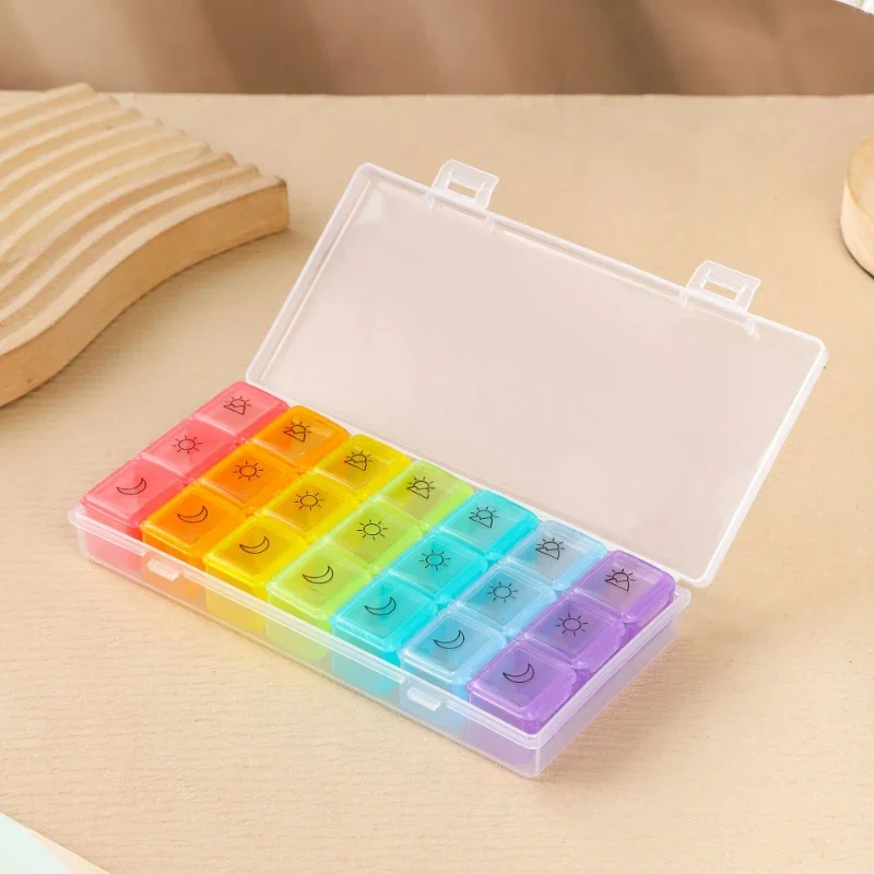21/28 Grids Pillbox Storage Box for Pills Portable Weekly 7 Days Medication Case Pill Container Organizer Plastic Box