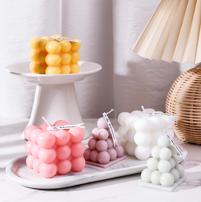 Description Picture 2 of itemMulti Style Bubble Cube Silicone Candle Mold Aromatherapy Candle Gypsum Soap Resin Mould Hand-made Chocolate Dessert Cake Making