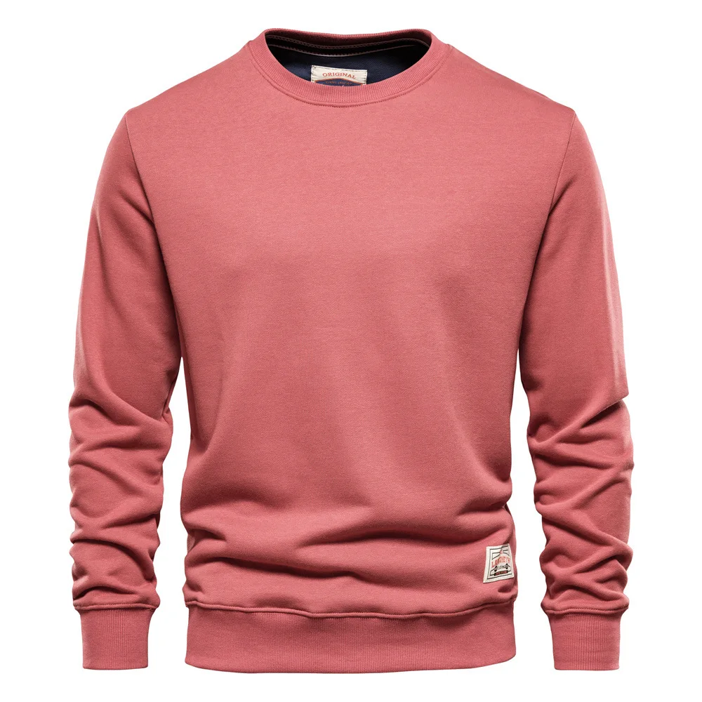 Pullover Streetwear Cotton Men's Sweatshirt Casual Solid Color Long Sleeve Spring Sweatshirt Men Quality Classic Mens Clothes