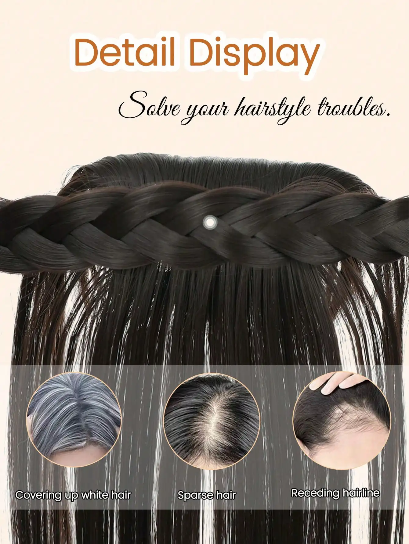 Synthetic Hair Bangs Extension for Women Natural Black Brown Blonde