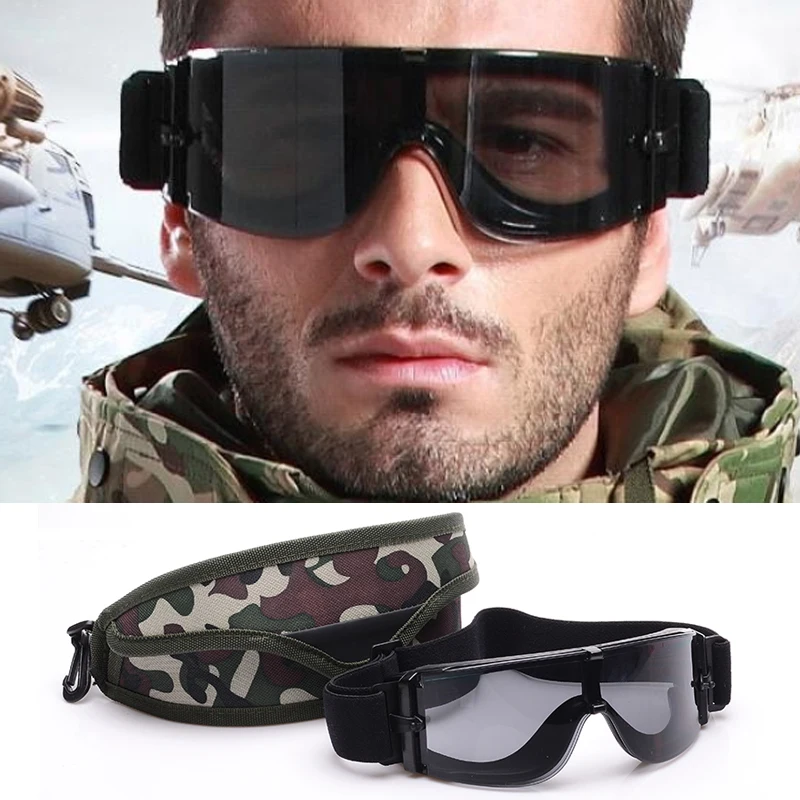 Airsoft Tactical Goggles with 3 Lens Army Glasses Outdoor Uv Protect