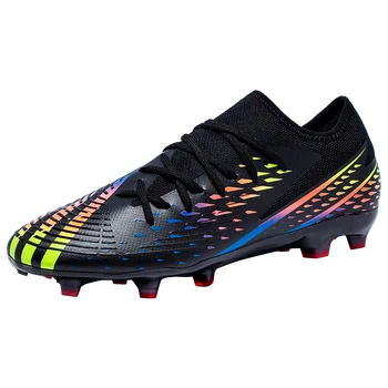 남성용 FG 견고한 그라운드 축구화, 최고 품질, 부드러운 가죽, 편안한 클리트, calcio 스카프