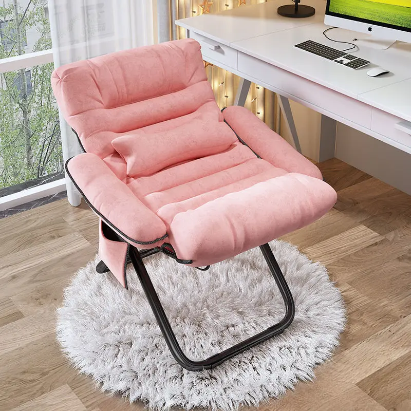 Household Lazy Sofa Chair Living Room With Armrests Leisure Lounge Chair Simple Foldable Single Rocking With Headrest