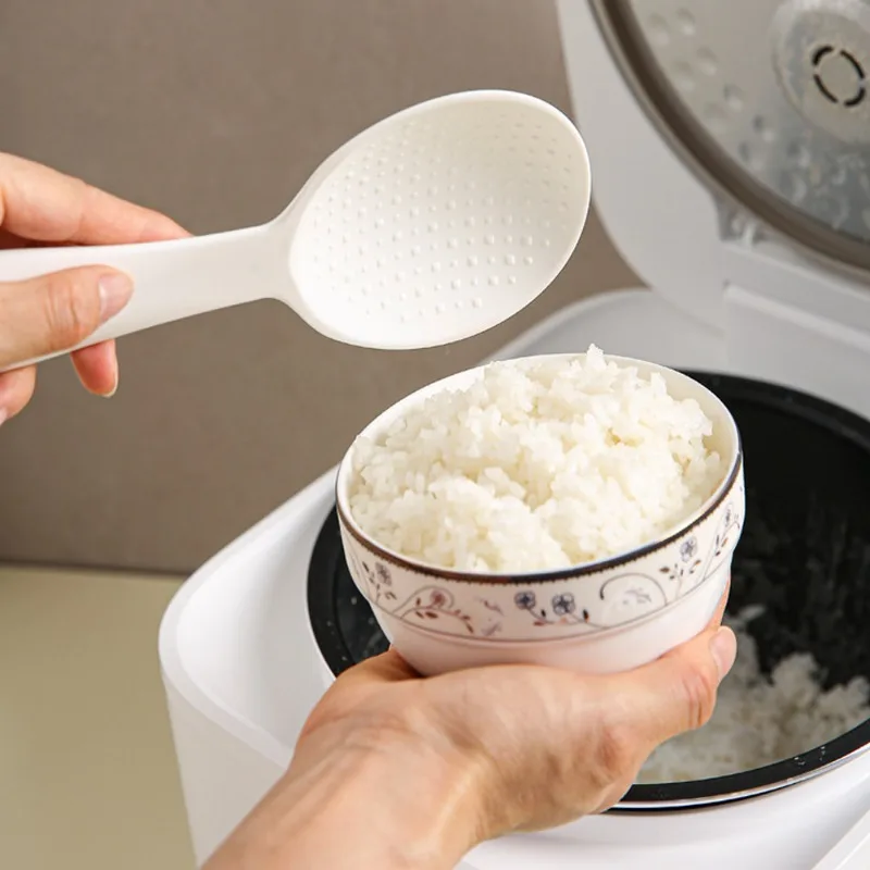 Rice Scoops with Magnetic Holder Multifunctional Plastic Long Handle Spoon Cooker Spatula Kitchen Tableware Accessories 1/2pcs