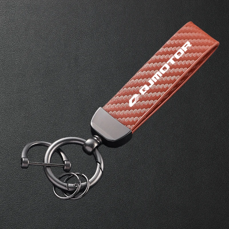 High-Grade Motorcycle Carbon Fiber Patterned Metal Keychain Keyring
