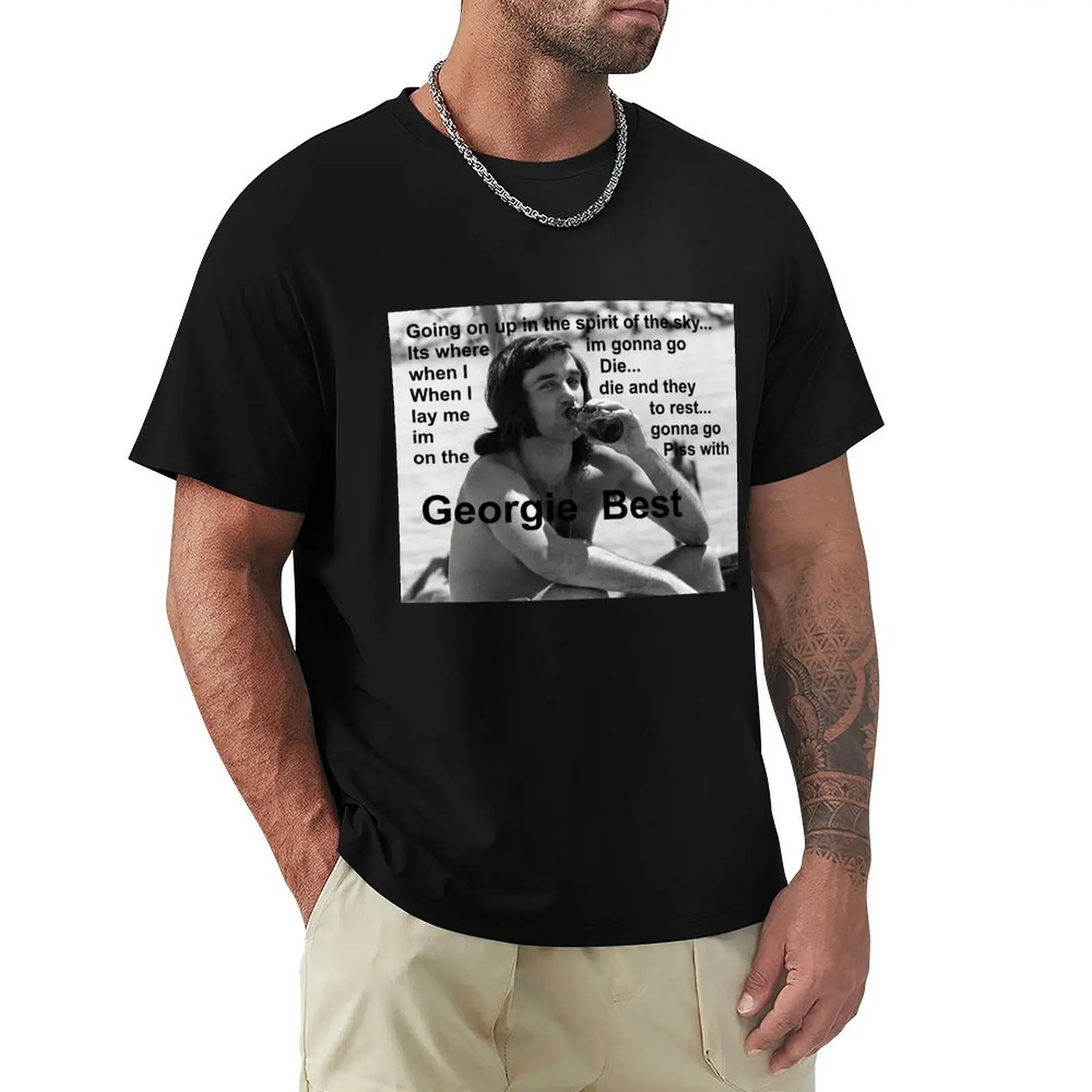 

George Best- Spirit in the Футболка с принтом "небо" простые Графические Рубашки, женские футболки, мужские футболки с принтом фруктов ткацкого станка