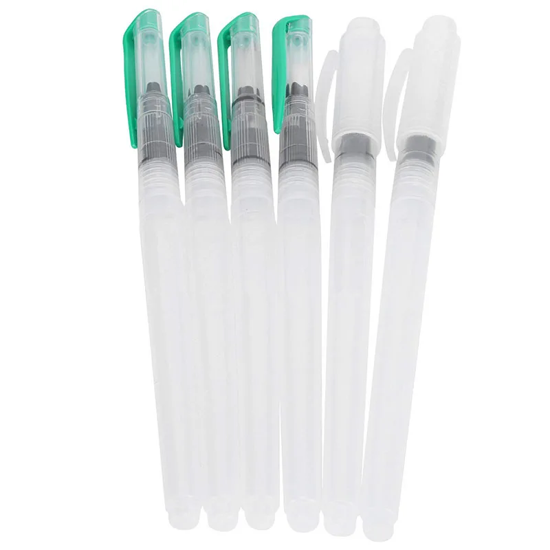 6/7/9/12Pcs Water Brush Pens Set Broad & Detailed Tiny Tip Nylon Refillable Water Brush Pens for Coloring Art Painting