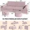 Modular Kids Play Couch,Child Sectional Sofa,Fortplay Bedroom and Playroom Furniture for Toddlers,Convertible Foam&Floor Cushion 2