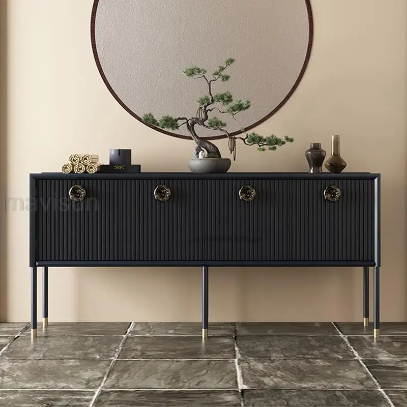 New Chinese Style Sideboard For Dished Modern Light Luxury Hallway Decoration Cabinet Villa Living Room Locker Buffet Furniture