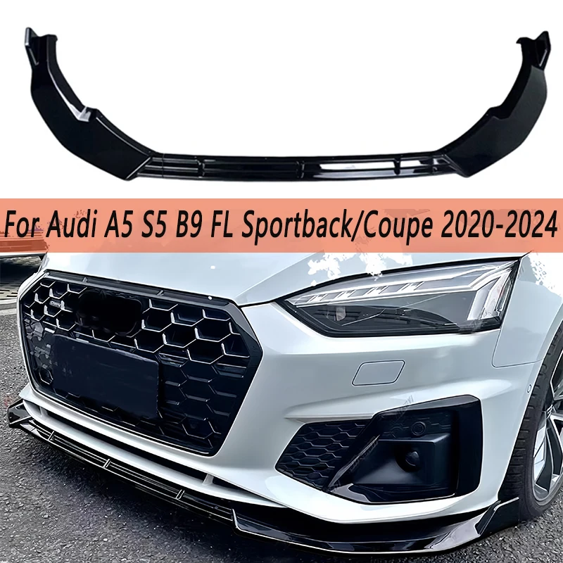 KUKUPN Audi Q5 2018 2019 2020 フロントバンパースポイラーリップ下部ボディキットディフューザースプリッタ