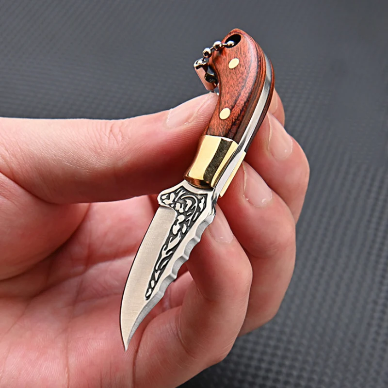 PortableStainlessSteelMiniPocketFoldingKnifeKeychainSmallUtilityKnifeOutdoorSelf