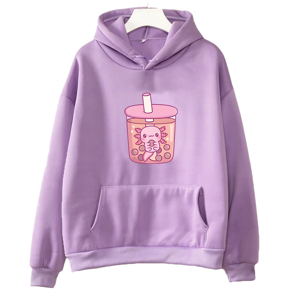 

Axolotl BBob Funny Cute Graphic Sweatshirt Female Aesthetic Fashion Brand Hoodies Fall Fleece Casual Tops O-neck Soft Pullovers