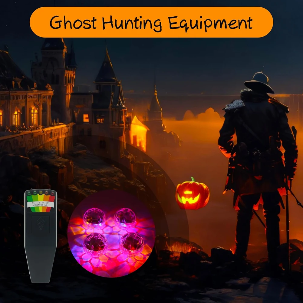 5 LED EMF Meter with 4 Motion Light Up Cat Balls Electromagnetic Field Radiation Meter 50Hz-2000MHz Ghost Hunting Equipment Kit emf meter tester