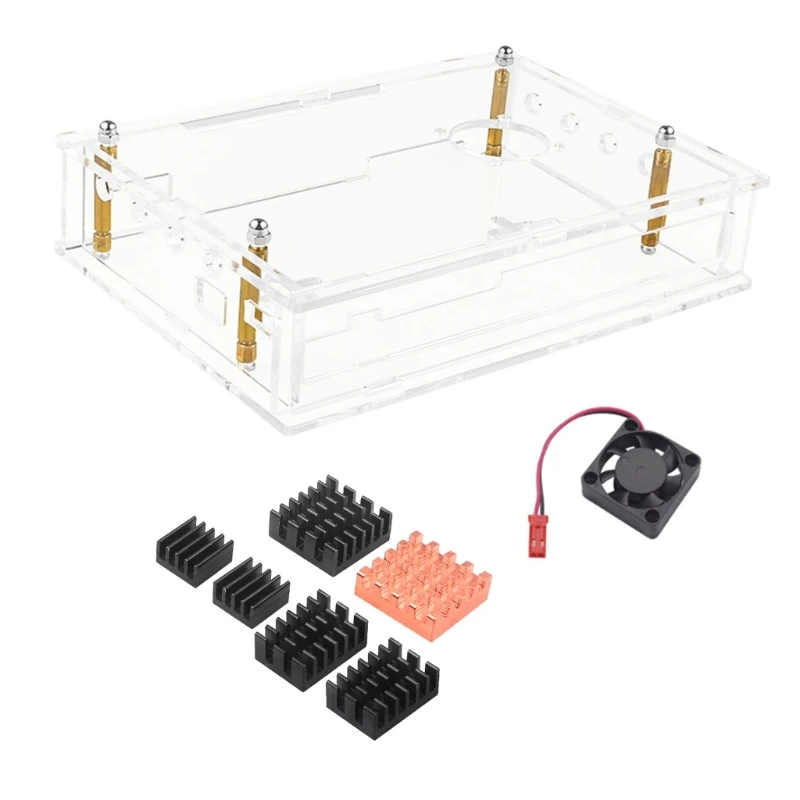 

Радиатор для чехла Banana Pi R3, акрил для чехла «сделай сам», с бесшумным вентилятором, комплект радиатора, прочный