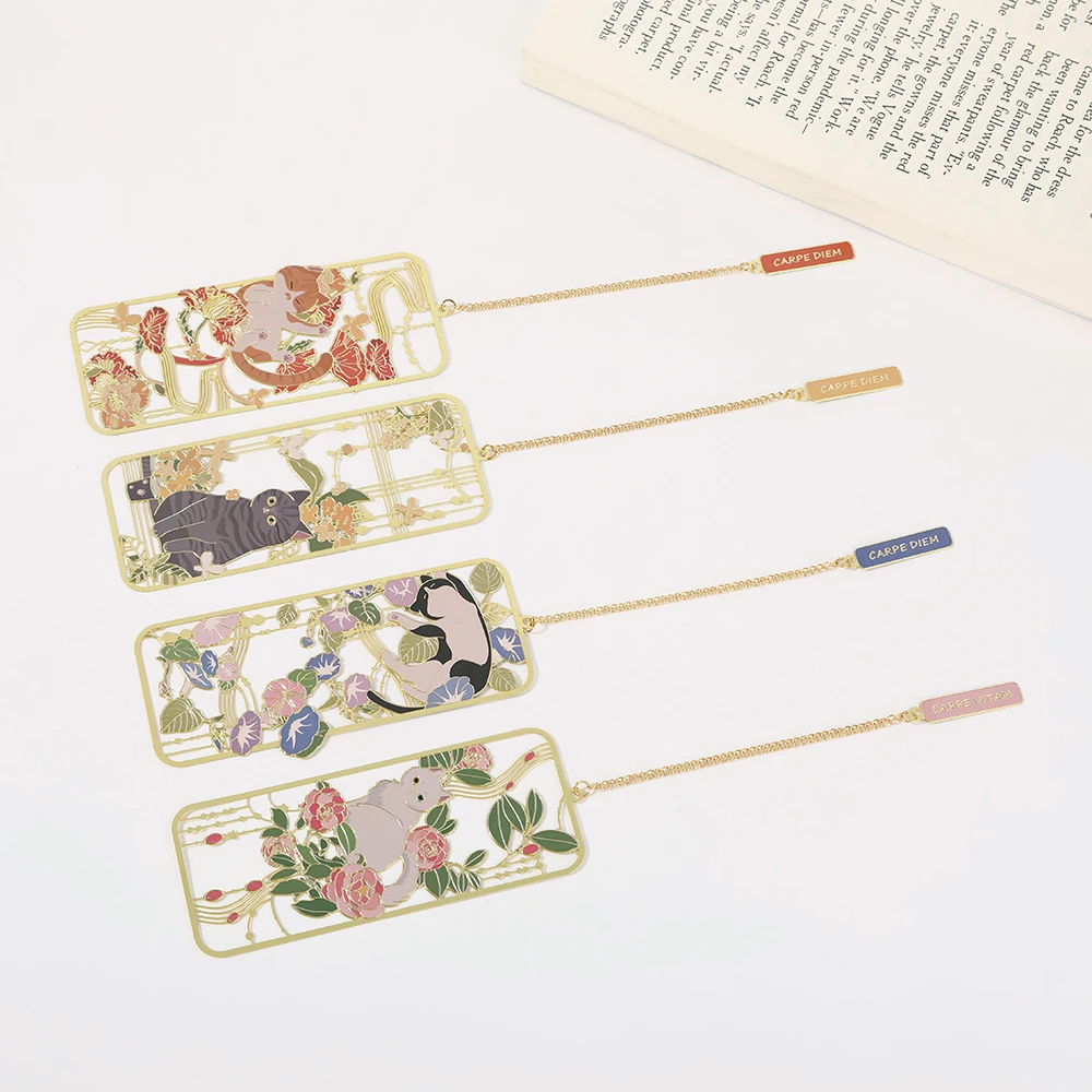 Metal Bookmark Lovely Cat Bookmark Brass Metal Classical Cute Style Student Gift Cultural and Creative Hollow 1PC for metal bookmark,animal bookmark