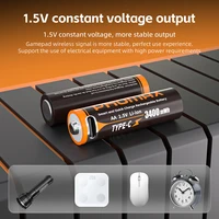 PHOMAX Rechargeable Batteries AA 3400mWh AAA 666mWh Lithium-Ion Battery 1.5V AA/AAA Cell for Clocks Mice Computers Toy Remote 4