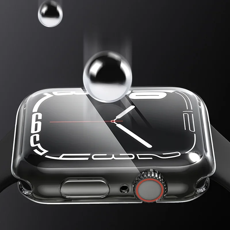 Full Cover Watch Case For Apple Watch Series 8 7 6 5 4 3 2 SE Silicone Clear Case Screen Protector iWatch 38 40 41MM 42 44 45MM apple watch screen protector case apple watch screen protector watch screen protector case watch cover watch protective case watch case watch protective cover apple watch case tpu protective case watch screen protector