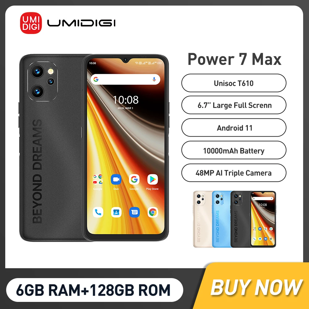 UMIDIGI Power 7 Max Android 11 Smartphone 6GB 128GB 6.7" Display 48MP ...