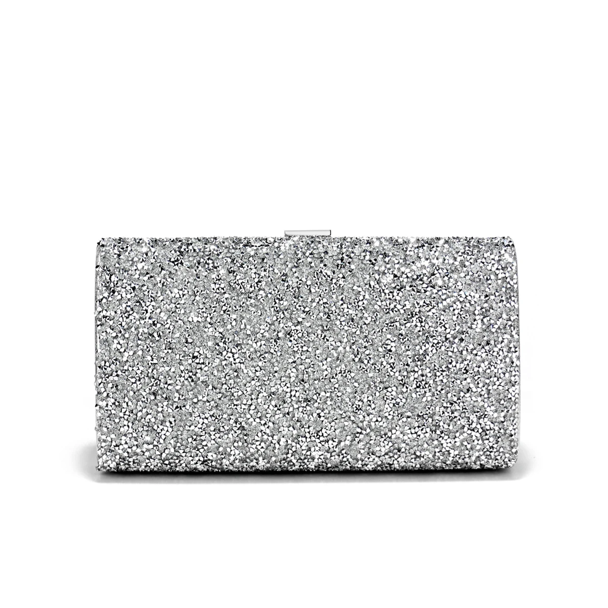 Silver Metal Chain Clutch Wedding Evening Bags for Women