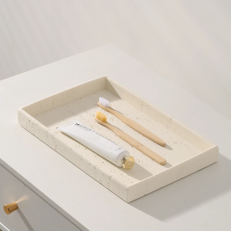 Rice White Hole Limestone Aromatherapy Diffusion Tray, Jewelry Tray, Bathroom Decoration, Dressing Table Tray, Natural Marble 3