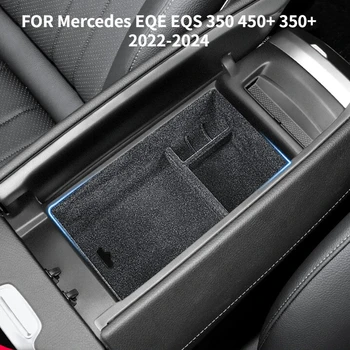 Scatola Organizer per auto per Mercedes Benz AMG EQS EQE 350 450 + 2022 2023 2024 Console centrale di stoccaggio del bracciolo accessori per vassoi vari