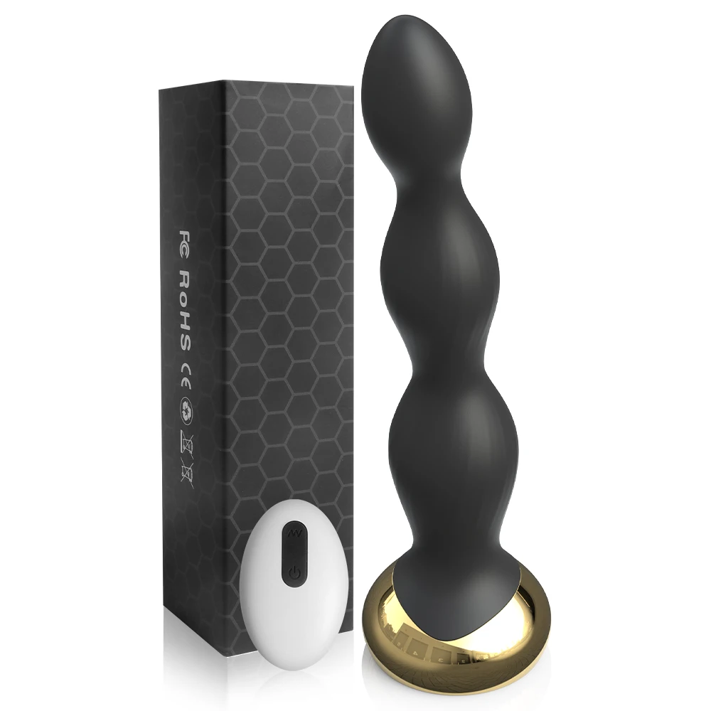 Vibrating Butt Plugs Anal Beaded Vibrator Electric Shock Remote Control for Male Prostate Massager Female Masturbation Sex Toys